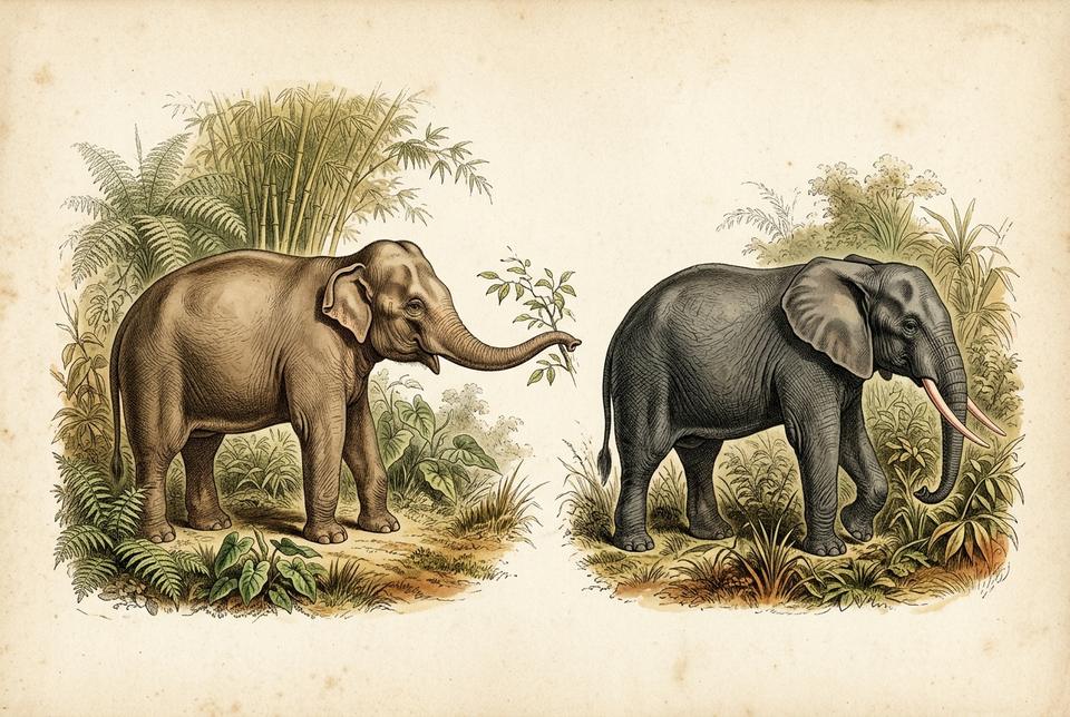 Azijski slon (Elephas maximus) u tropskoj šumi
