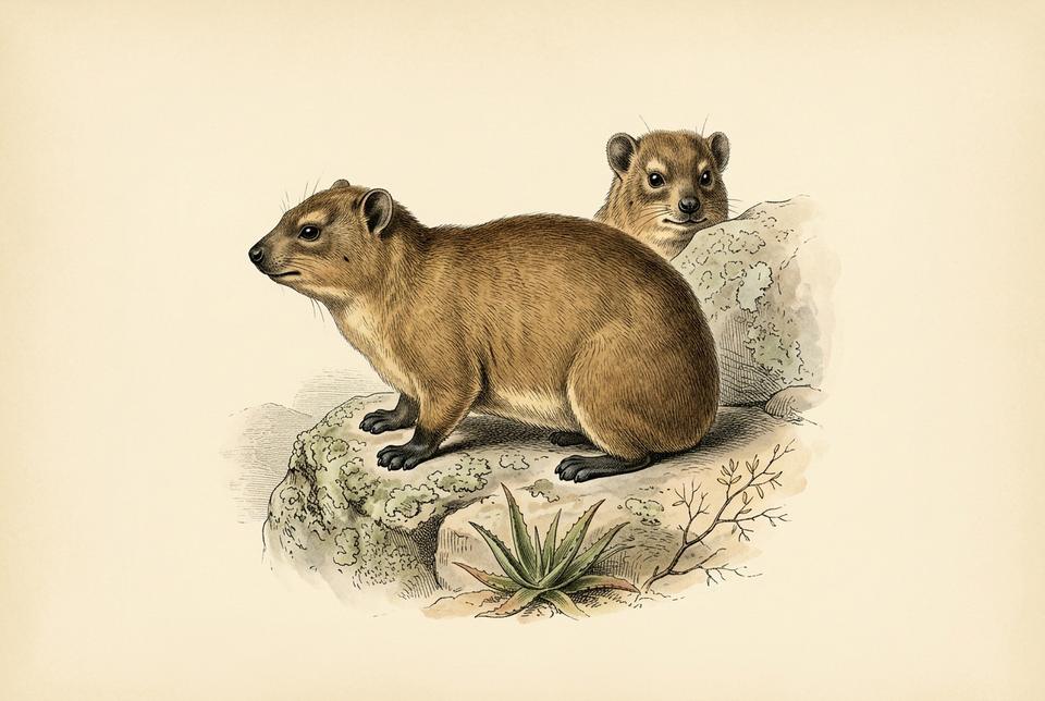 Kamenjarski daman — pećinar (Procavia capensis) na stenama