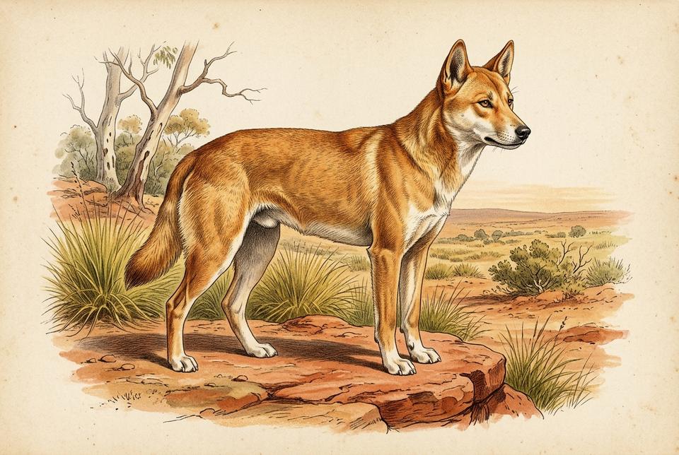 Dingo (Canis lupus dingo) u prirodnom staništu Australije