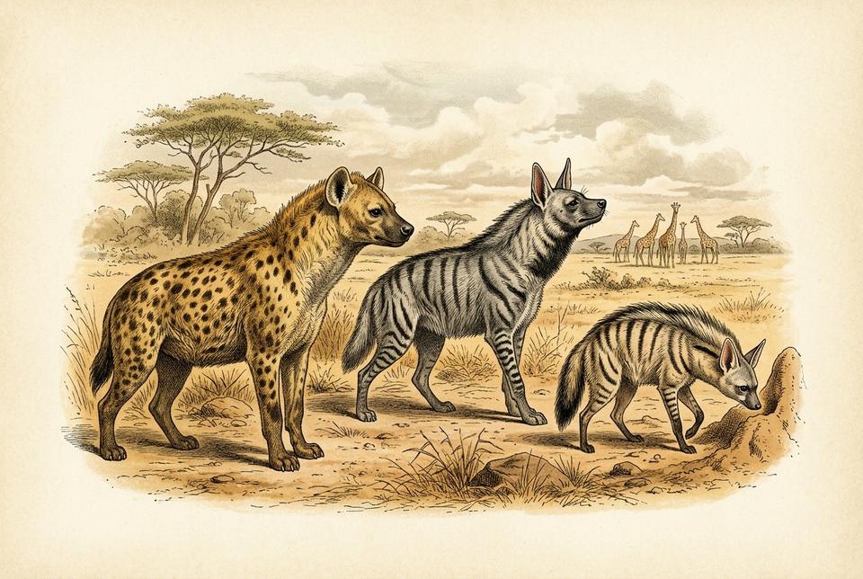 Porodica hijena (Hyaenidae) u afričkoj savani