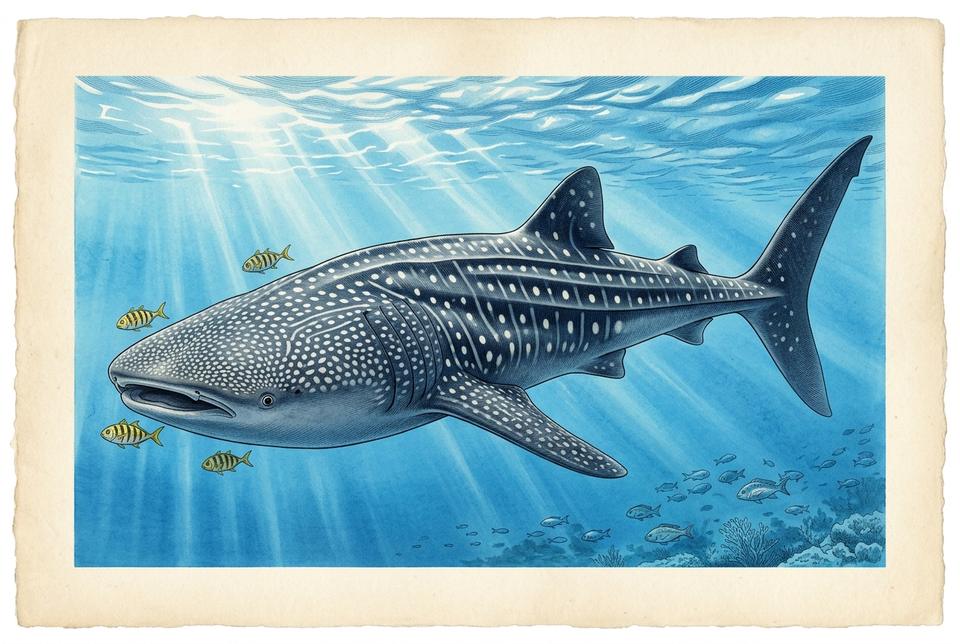Kit-ajkula (Rhincodon typus) u otvorenom okeanu