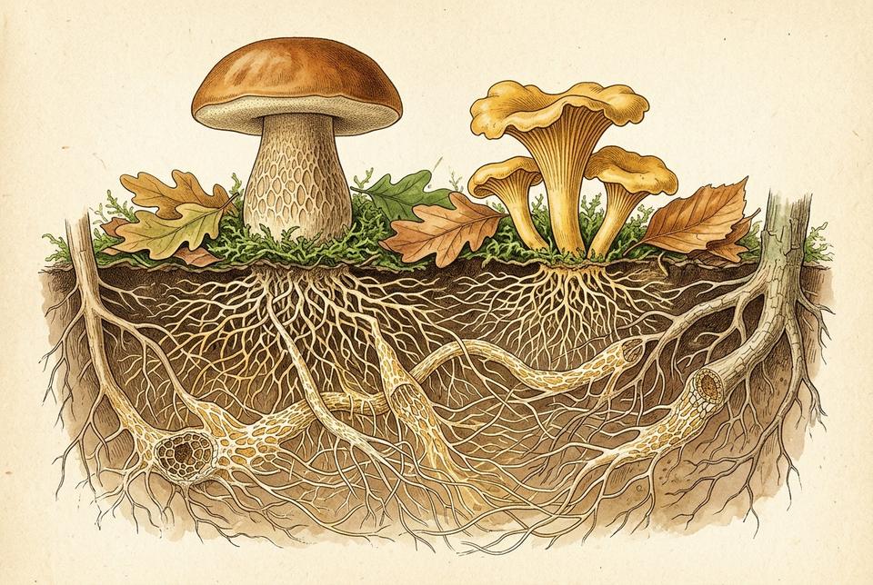 Mikoriza — simbioza micelijuma gljiva i korenja šumskog drveća