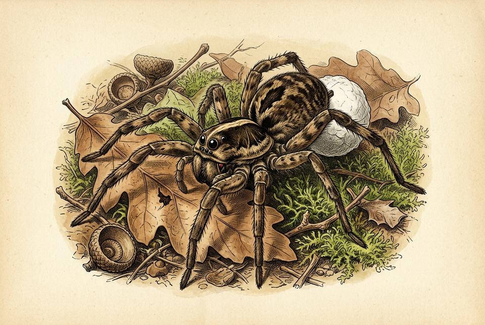 Pauk vučjak (Lycosidae) na šumskom tlu