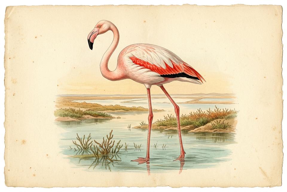Ružičasti flamingo (Phoenicopterus roseus) u plitkoj laguni