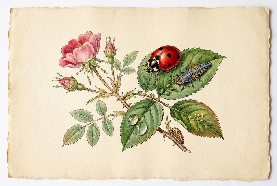 Sedmotačkasta bubamara (Coccinella septempunctata) na listu