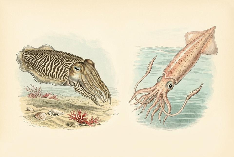 Obična sipa (Sepia officinalis) u morskom staništu
