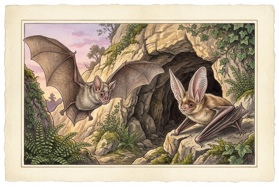 Veliki potkovičar (Rhinolophus ferrumequinum) na ulazu u pećinu