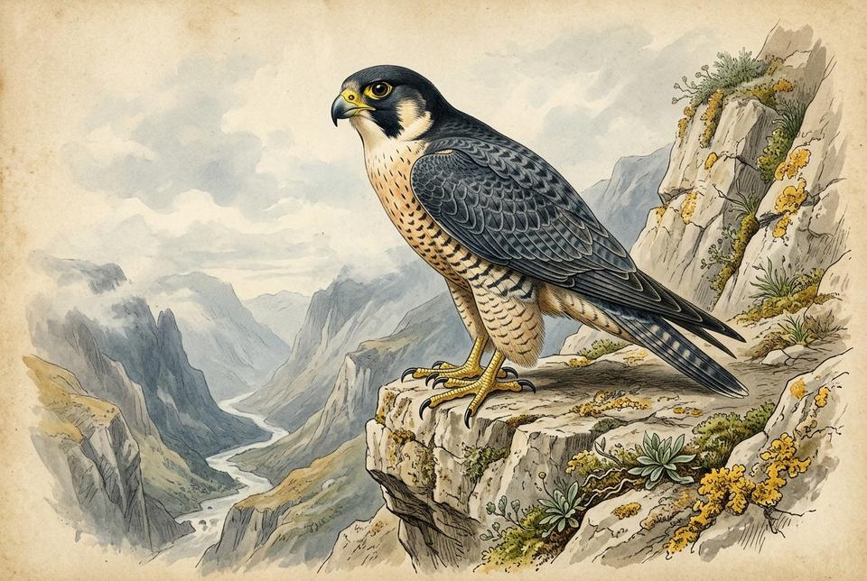 Sivi soko (Falco peregrinus) na stenovitoj litici