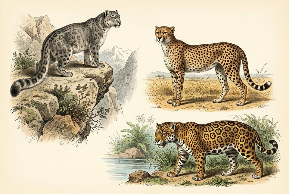 Snežni leopard (Panthera uncia) na planinskom grebenu