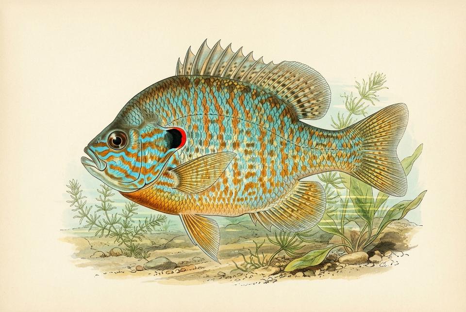 Sunčanica (Lepomis gibbosus) u mirnoj slatkovodnoj sredini