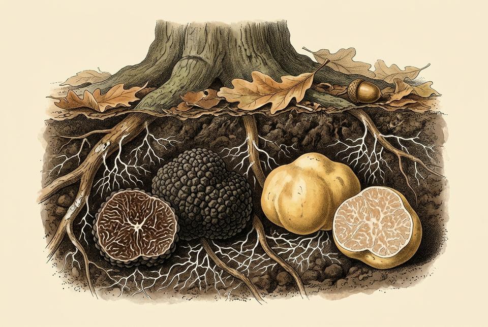 Podzemne gljive tartufi (Tuber) uz korenje hrasta