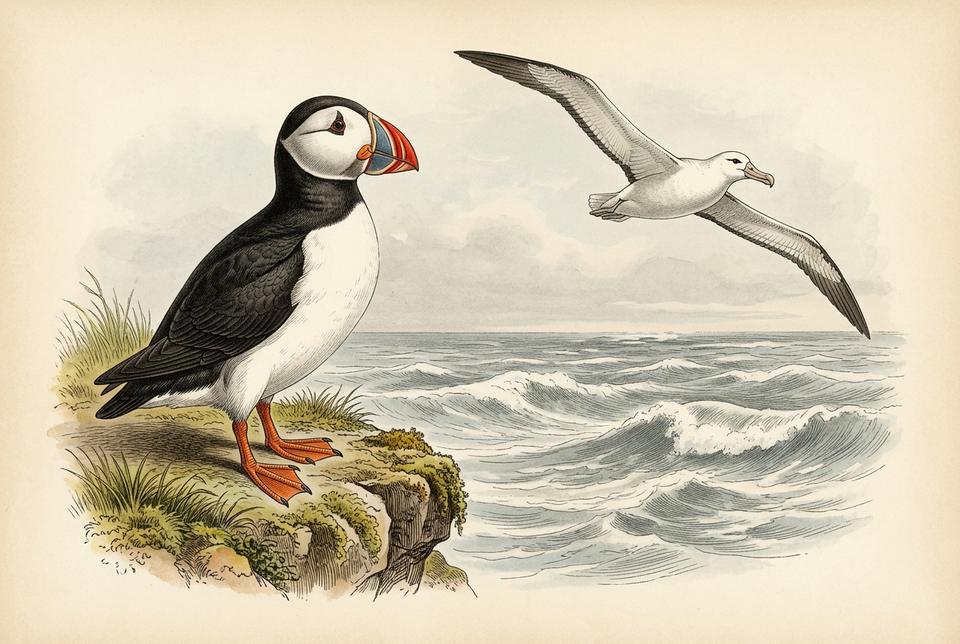Atlantski tupik (Fratercula arctica) na morskoj litici