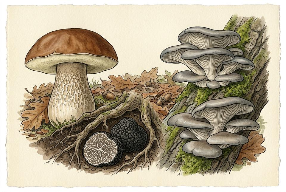 Vrganj (Boletus) u šumskom tlu