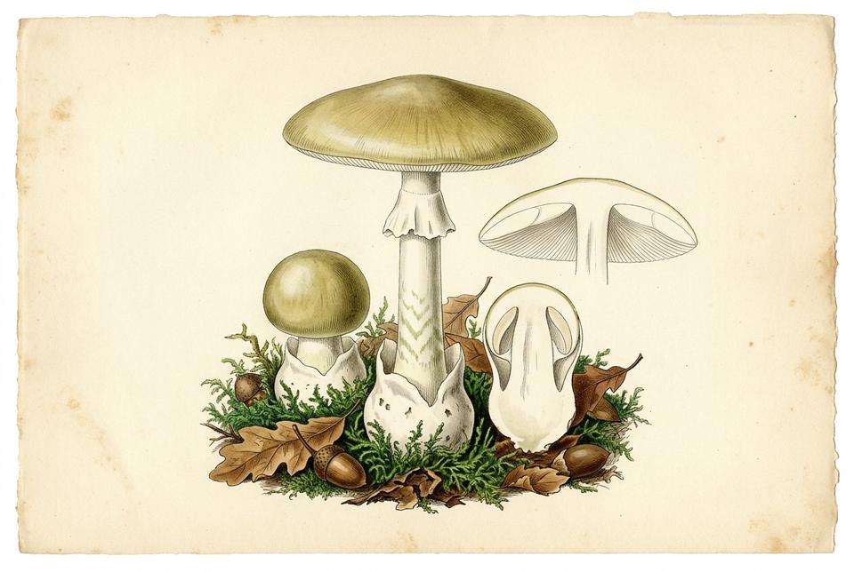 Zelena pupavka (Amanita phalloides) u hrastovoj i bukovoj šumi
